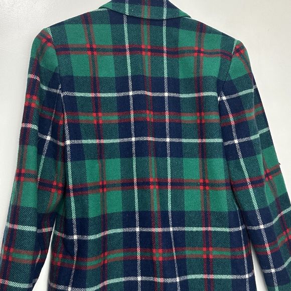 Vintage Pendleton 100% Virgin Wool Green Plaid Winter Plaid Wool Blazer Size 8 - Picture 10 of 11